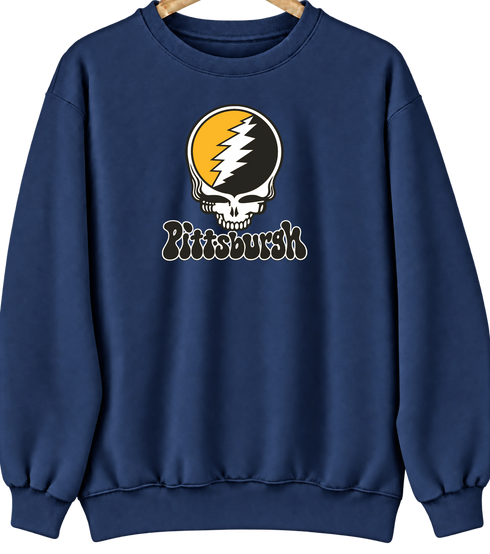 Pittsburgh Baseball Stealie Grateful Dead Crewneck — Pittsburgh Pirates — Navy