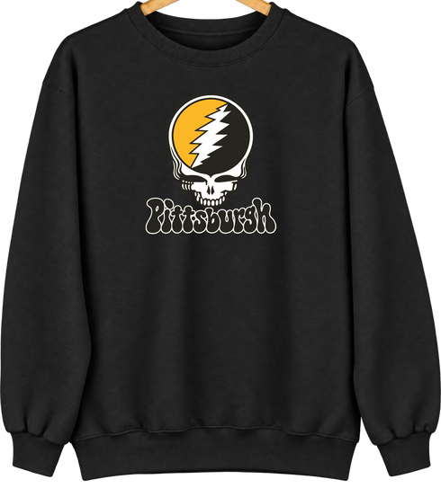 Pittsburgh Baseball Stealie Grateful Dead Crewneck — Pittsburgh Pirates — Black
