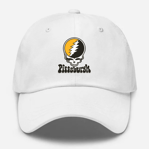 Pittsburgh Baseball Stealie Grateful Dead Dad Hat — Pittsburgh Pirates — White