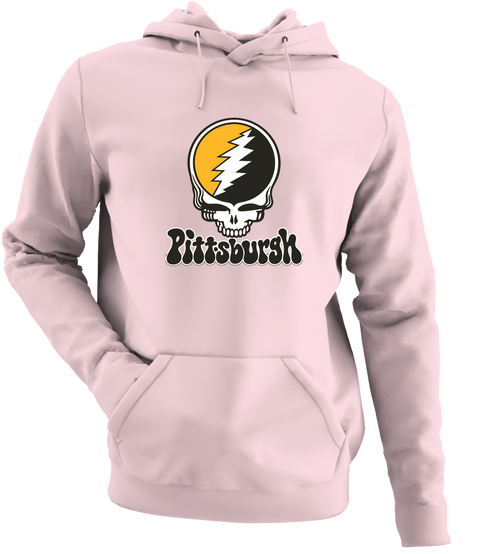 Pittsburgh Baseball Stealie Grateful Dead Hoodie — Pittsburgh Pirates — Light Pink