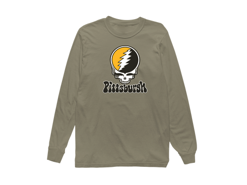 Pittsburgh Baseball Stealie Grateful Dead Long-Sleeve — Pittsburgh Pirates — Sandstone