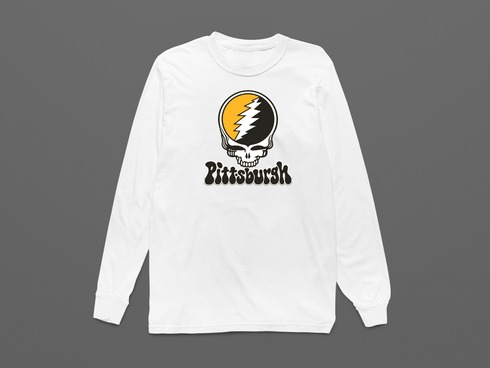 Pittsburgh Baseball Stealie Grateful Dead Long-Sleeve — Pittsburgh Pirates — White