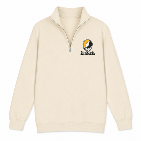 Pittsburgh Baseball Stealie Grateful Dead Quarter-Zip — Pittsburgh Pirates — Sand