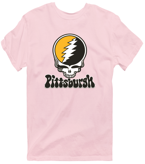 Pittsburgh Baseball Stealie Grateful Dead T-Shirt — Pittsburgh Pirates — Light Pink