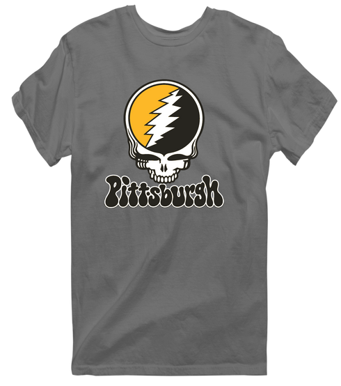 Pittsburgh Baseball Stealie Grateful Dead T-Shirt — Pittsburgh Pirates — Charcoal