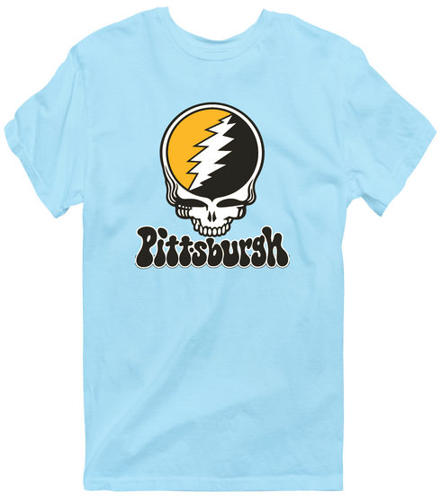Pittsburgh Baseball Stealie Grateful Dead T-Shirt — Pittsburgh Pirates — Light Blue