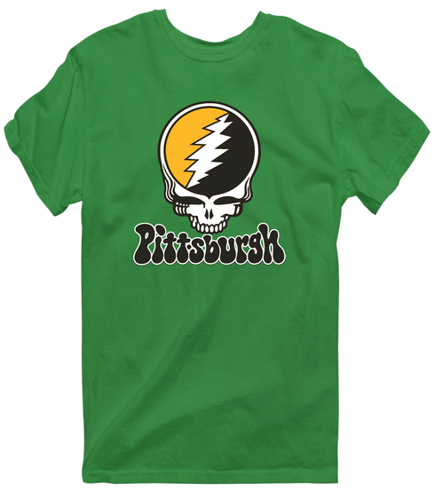 Pittsburgh Baseball Stealie Grateful Dead T-Shirt — Pittsburgh Pirates — Irish Green