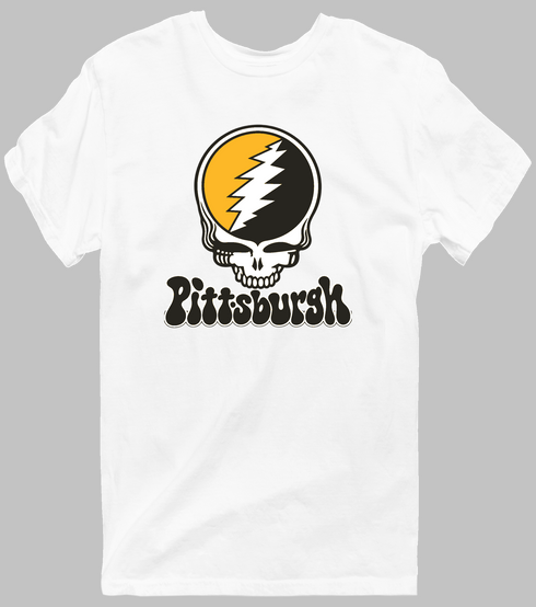 Pittsburgh Baseball Stealie Grateful Dead T-Shirt — Pittsburgh Pirates — White