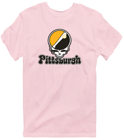 Pittsburgh Baseball Stealie Grateful Dead T-Shirt — Pittsburgh Pirates — Light Pink