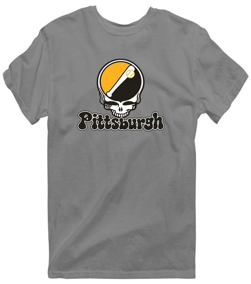 Pittsburgh Baseball Stealie Grateful Dead T-Shirt — Pittsburgh Pirates — Dark Heather