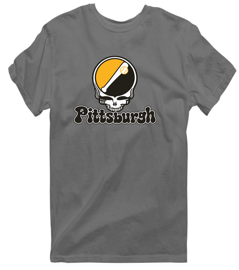 Pittsburgh Baseball Stealie Grateful Dead T-Shirt — Pittsburgh Pirates — Charcoal