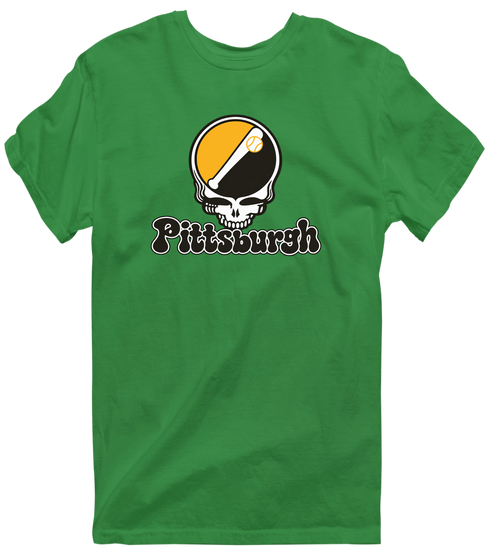 Pittsburgh Baseball Stealie Grateful Dead T-Shirt — Pittsburgh Pirates — Irish Green