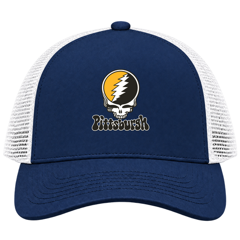 Pittsburgh Baseball Stealie Grateful Dead Trucker Cap — Pittsburgh Pirates — Navy/White