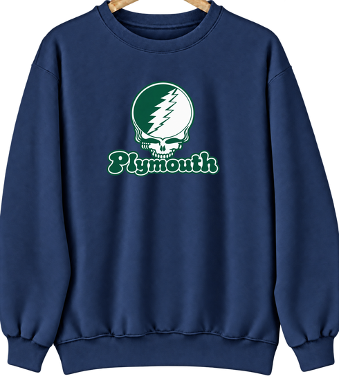 Plymouth Stealie Premium Unisex Crewneck — Design: Plymouth College — Navy