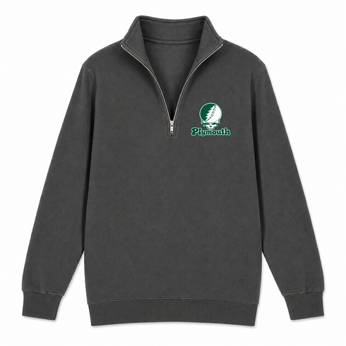 Plymouth Stealie Premium Unisex Quarter-Zip — Design: Plymouth College — Charcoal
