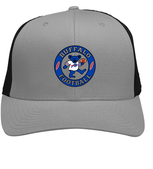 Buffalo Football Dancing Bear Stealie Grateful Dead Trucker Cap - Heather | Black