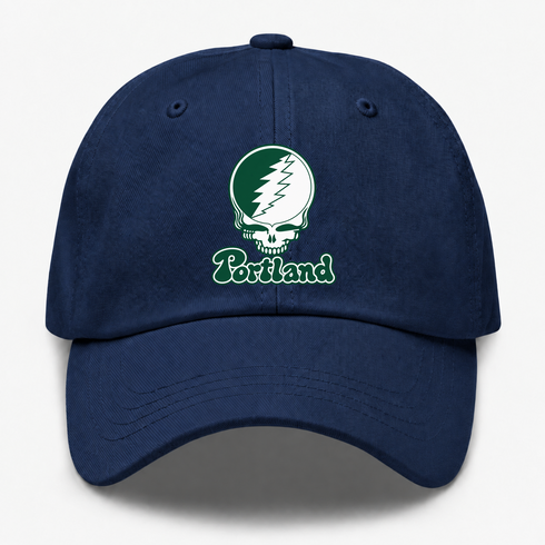 Portland Stealie Premium Unisex Dad Hat — Design: Portland State University — Navy