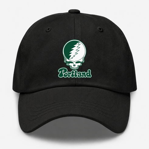 Portland Stealie Premium Unisex Dad Hat — Design: Portland State University — Black