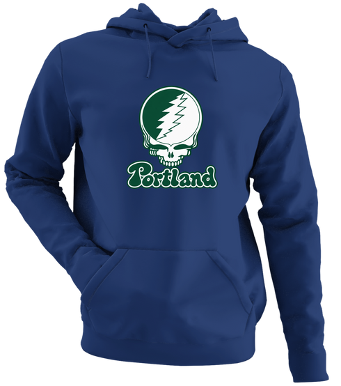 Portland Stealie Premium Unisex Hoodie — Design: Portland State University — Navy