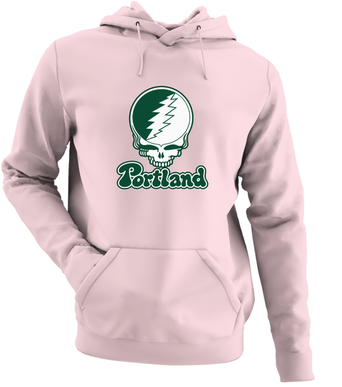 Portland Stealie Premium Unisex Hoodie — Design: Portland State University — Light Pink