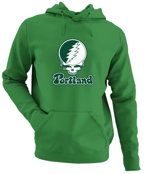 Portland Stealie Premium Unisex Hoodie — Design: Portland State University — Irish Green
