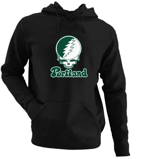 Portland Stealie Premium Unisex Hoodie — Design: Portland State University — Black