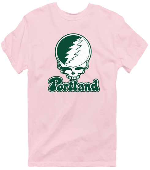 Portland Stealie Premium Unisex T-Shirt — Design: Portland State University — Light Pink