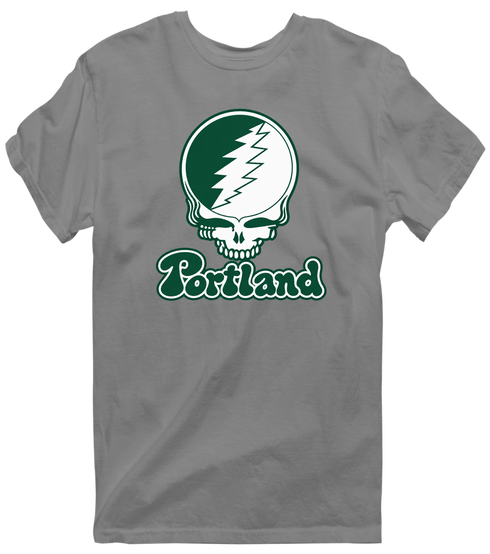 Portland Stealie Premium Unisex T-Shirt — Design: Portland State University — Dark Heather