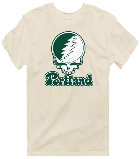 Portland Stealie Premium Unisex T-Shirt — Design: Portland State University — Sand