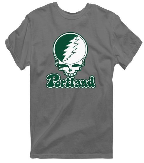Portland Stealie Premium Unisex T-Shirt — Design: Portland State University — Charcoal