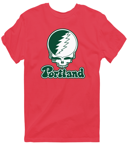 Portland Stealie Premium Unisex T-Shirt — Design: Portland State University — Heather Red