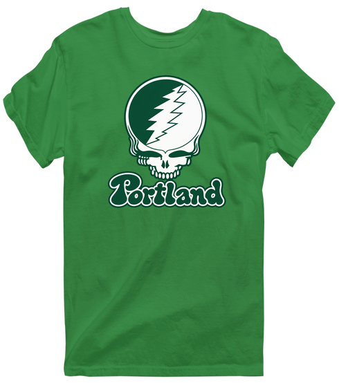 Portland Stealie Premium Unisex T-Shirt — Design: Portland State University — Irish Green