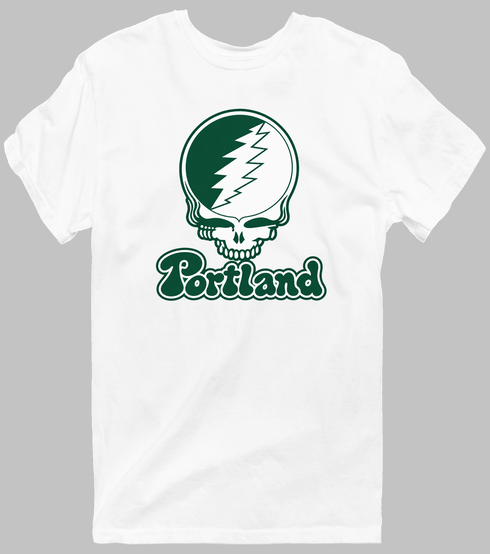 Portland Stealie Premium Unisex T-Shirt — Design: Portland State University — White