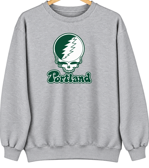 Portland Stealie Premium Unisex Crewneck — Design: Portland State University — Sport Grey
