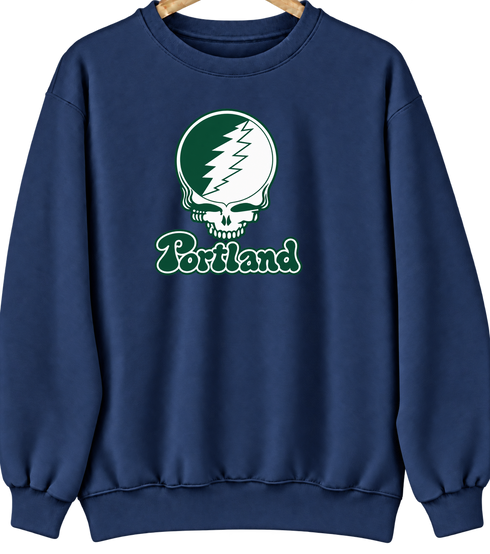 Portland Stealie Premium Unisex Crewneck — Design: Portland State University — Navy
