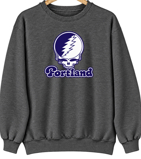 Portland Stealie Premium Unisex Crewneck — Design: Portland University of — Dark Heather