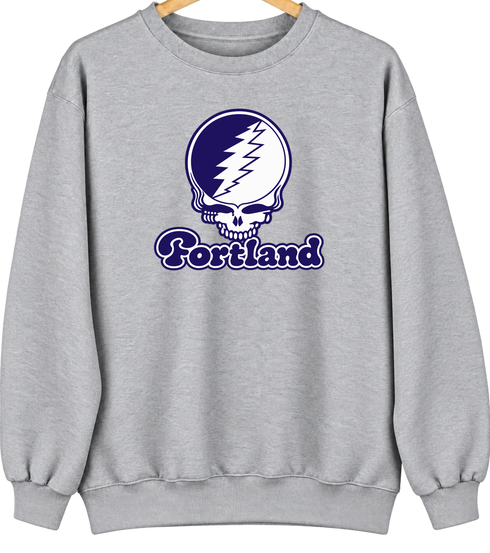 Portland Stealie Premium Unisex Crewneck — Design: Portland University of — Sport Grey