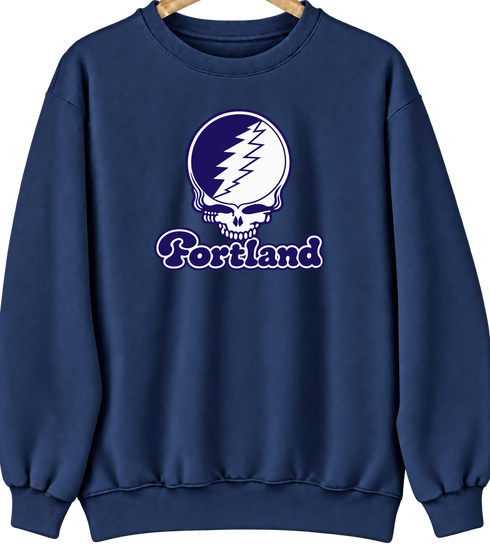 Portland Stealie Premium Unisex Crewneck — Design: Portland University of — Navy