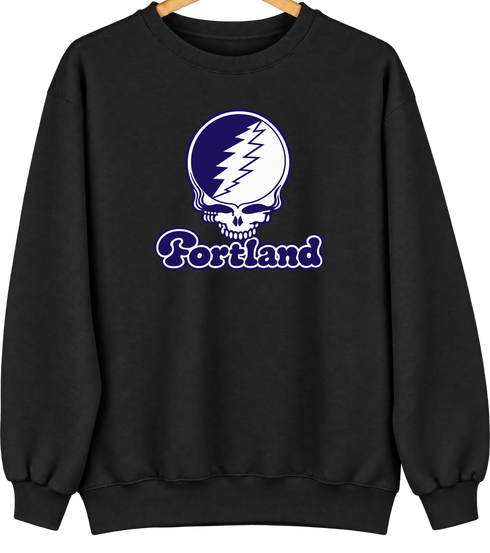 Portland Stealie Premium Unisex Crewneck — Design: Portland University of — Black