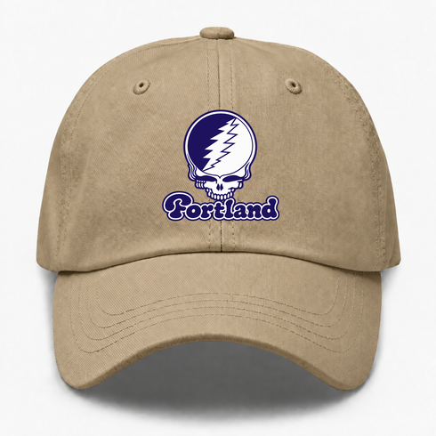 Portland Stealie Premium Unisex Dad Hat — Design: Portland University of — Khaki
