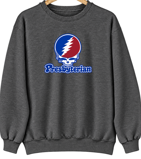 Presbyterian Stealie Premium Unisex Crewneck — Design: Presbyterian College — Dark Heather