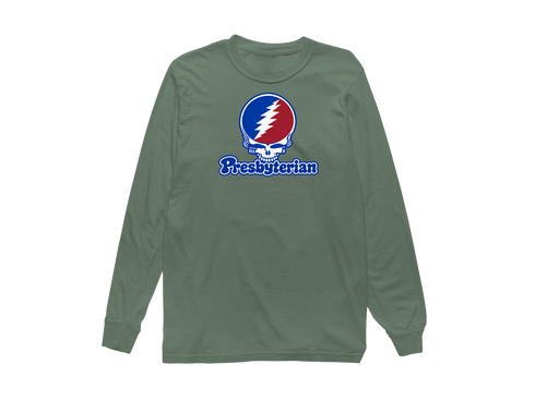 Presbyterian Stealie Premium Unisex Long-Sleeve — Design: Presbyterian College — Light Green