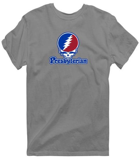 Presbyterian Stealie Premium Unisex T-Shirt — Design: Presbyterian College — Dark Heather
