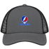 Presbyterian Stealie Premium Unisex Trucker Cap — Design: Presbyterian College — Charcoal/Black