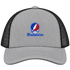 Presbyterian Stealie Premium Unisex Trucker Cap — Design: Presbyterian College — Heather Grey/Black