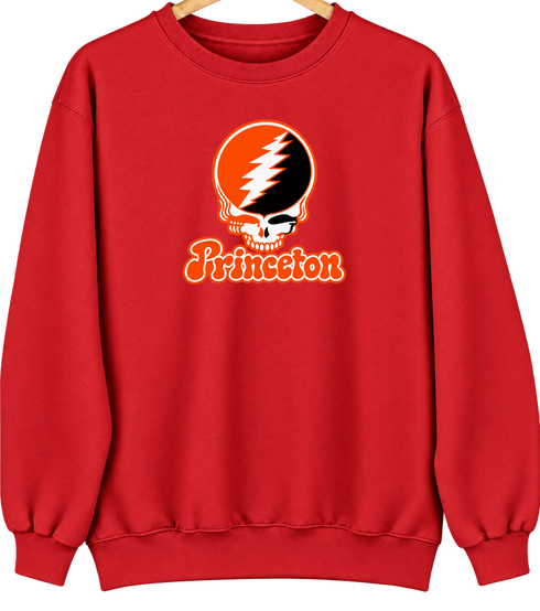 Princeton Stealie Premium Unisex Crewneck — Design: Princeton University — Red