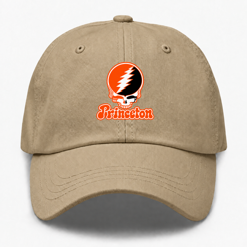 Princeton Stealie Premium Unisex Dad Hat — Design: Princeton University — Khaki