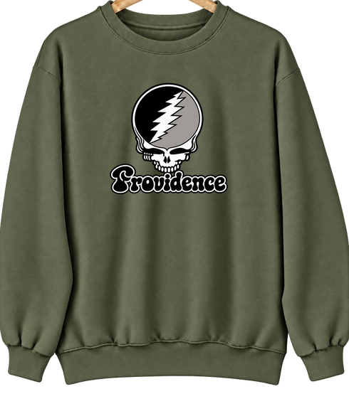 Providence Stealie Premium Unisex Crewneck — Design: Providence College — Military Green