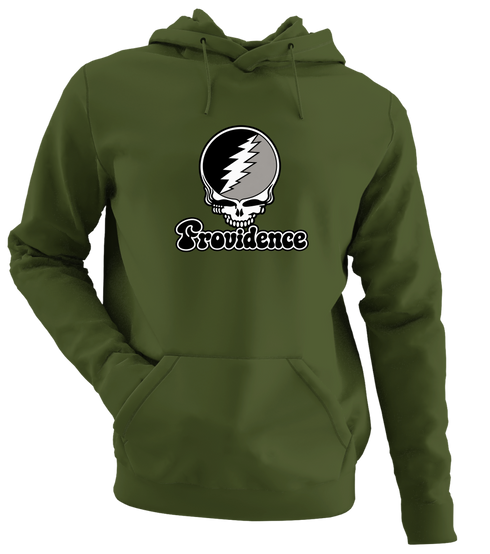 Providence Stealie Premium Unisex Hoodie — Design: Providence College — Military Green