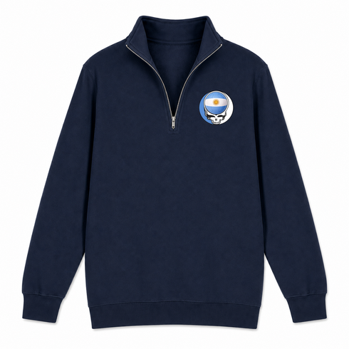 Argentina FIFA World Cup - Premium Grateful Dead Quarter-Zip Pullover - Navy - 4